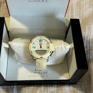 Unisex Tissot T race Touch White & Blue Sport Touchscreen Watch NEEDS BATTERY
